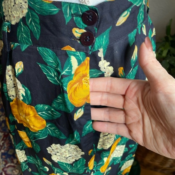 Vintage Floral Midi pleated skirt 80s - Picture 3 of 6